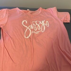 Girls, pink sassy shirt